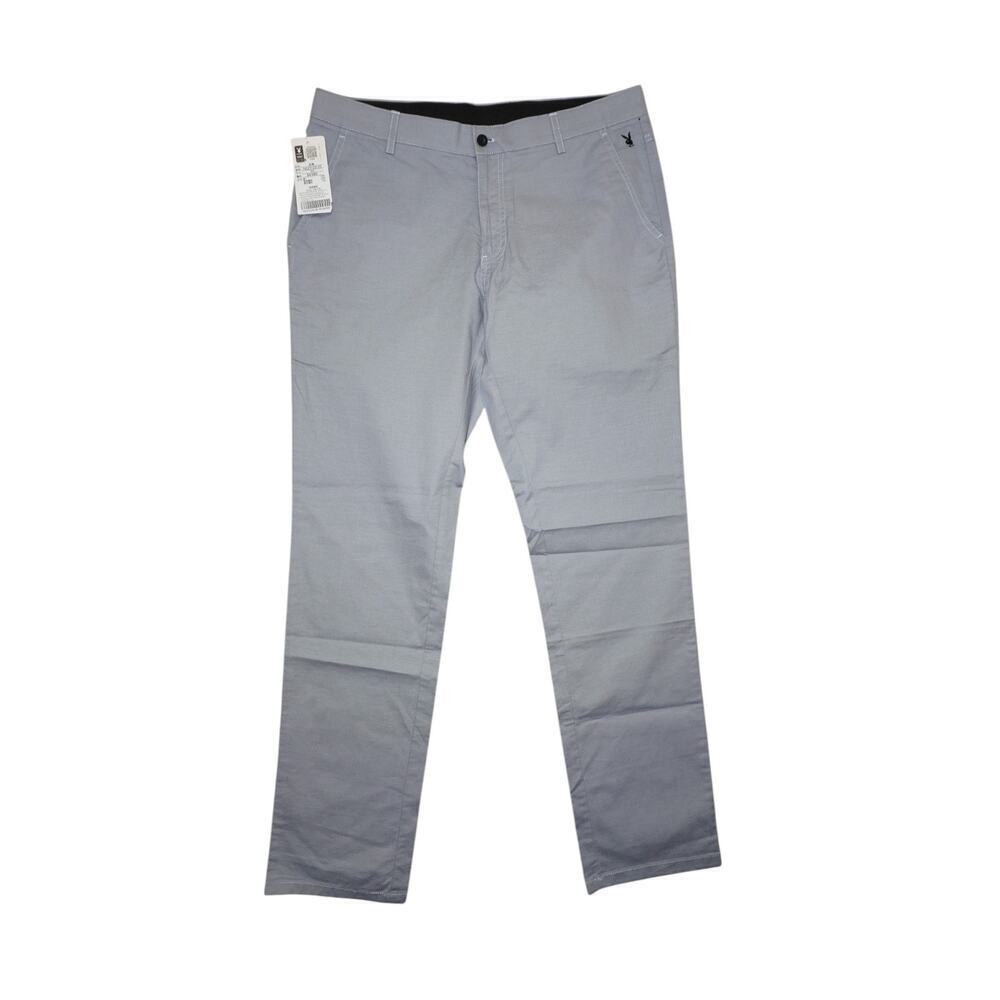 Playboy Golf Men’s Performance Stretch Pants Size 34 Light Gray NWT Logo Chino
